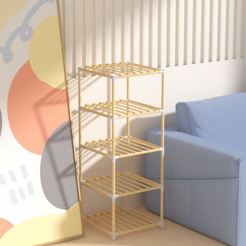 simple solid wood bookshelf home multi-functional shelf floor multi-layer solid wood bookcase student storage space saving