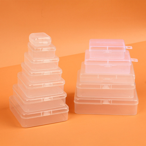 square transparent plastic small square box earplug box ornament storage box spare parts box jewelry beaded box fishing tackle box