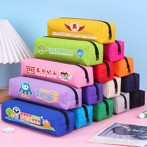 pencil case custom printed logo simple large capacity stationery bag primary and secondary school students pencil bag factory wholesale training promotion