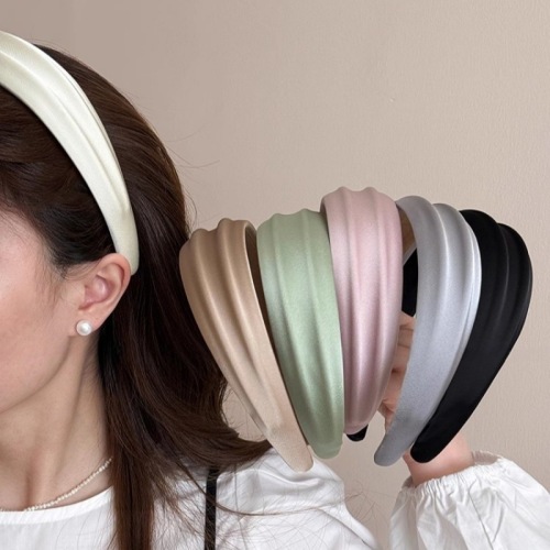 韩国缎面宽边发箍女夏天2025新款头箍高颅顶时尚洋气压发发卡发饰