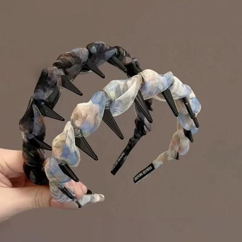 2025夏季新款彩纱齿梳款发箍甜美田园风发饰简约气质外出百搭头饰