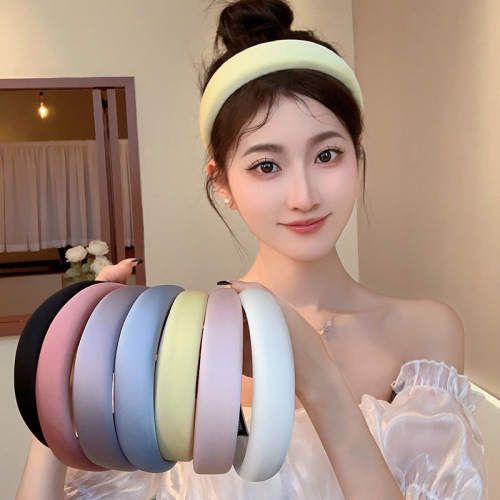 高级感丝绸缎面发箍女夏天高颅顶头饰海绵头箍ins早春发卡发饰潮