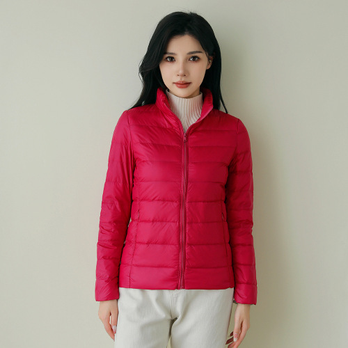 平湖羽绒服薄款轻便纯色简约白鸭绒修身保暖新款轻薄羽绒服女外套