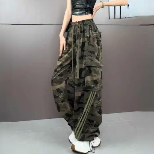 美式街头复古嘻哈潮牌迷彩工装裤女生ins潮宽松百搭显瘦休闲长裤