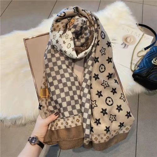 25 new plaid fashion cotton and linen scarf women‘s new dual purpose shawl winter western style warm versatile white shawl