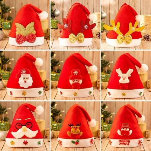 christmas hat adult and children red santa claus dress up headwear christmas gift christmas hat antler hat