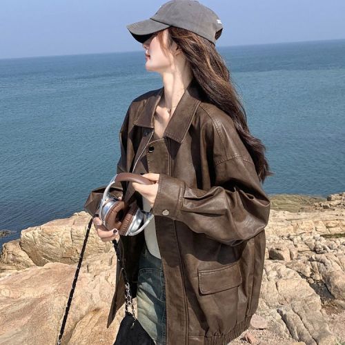 maillard retro pu leather coat women‘s 2025 spring and autumn new korean style high-grade fried arcade car style leather jacket