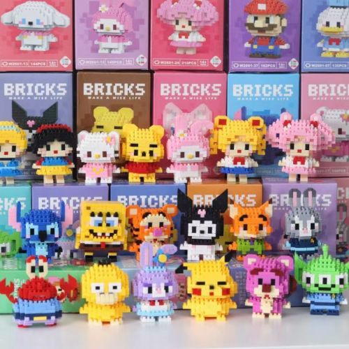 tiny particle assembled building blocks cartoon doll ornaments compatible with lego children‘s educational building blocks mini animal toys
