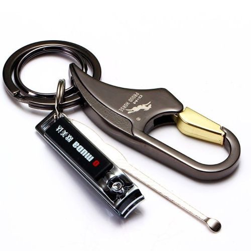 keychain men‘s boutique creative key ring girdle nail clippers personality and versatility car female key chain lettering
