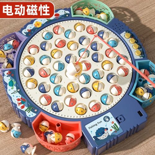 children‘s electric fishing toys suit magnetic child baby kitten fishing toy educational intelligence girl boy