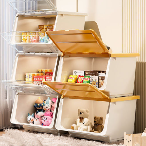 toy storage box front open large capacity household multi-functional doll snack storage box flip clothing storage box
