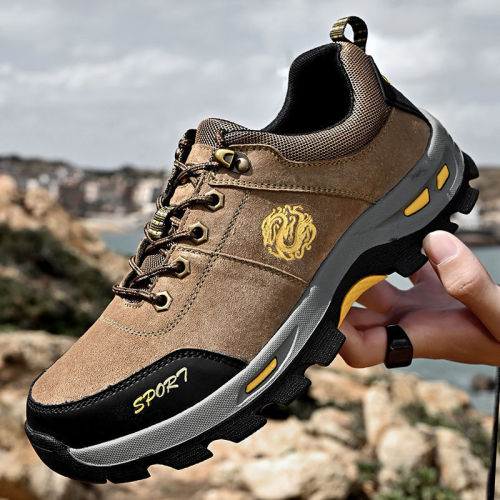 foreign trade clearance tail single hiking shoes men‘s wear-resistant mountain climbing waterproof non-slip casual leather shoes plus size leather hiking outdoor