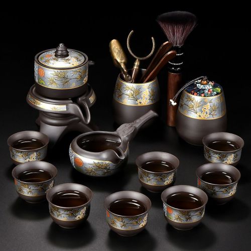 lazy kung fu tea set suit home office light luxury automatic teapot tea cup stonewashed tea making fantastic product purple sand new