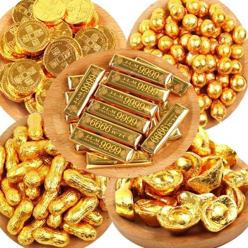 factory direct sales black chocolate gold coin ingot chocolate cake decoration wedding celebration candy wholesale