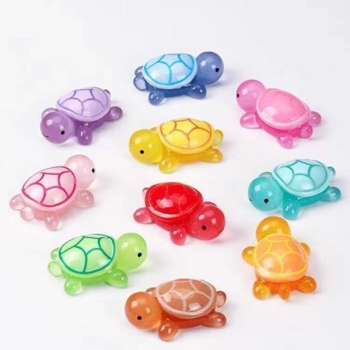 new luminous little turtle mini resin ornament cream glue accessories diy turtle jenga car decoration toys