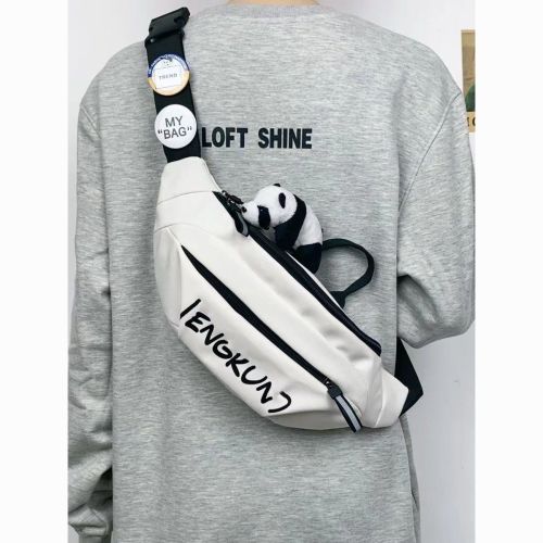 ins trendy brand chest bag men‘s japanese style small casual messenger bag simple tooling shoulder bag women‘s sports mobile phone waist bag