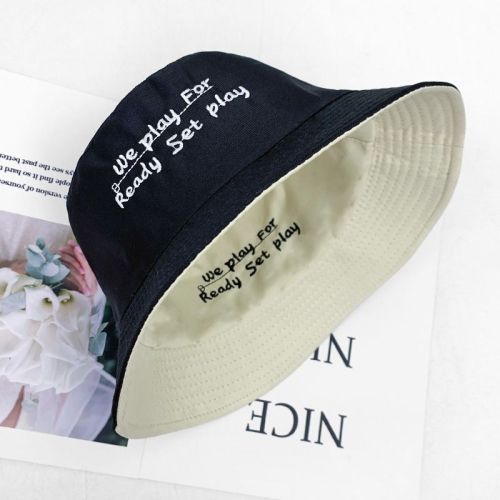 新款防风防晒渔夫帽男女通用春夏遮阳帽子四季通用双面刺绣渔夫帽