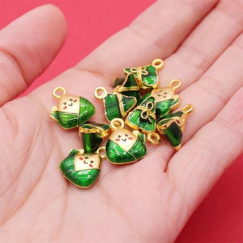 100 alloy oil dripping small rice dumplings diy hand-knitted rope dragon boat festival bracelet smiley face rice dumplings pendants accessories