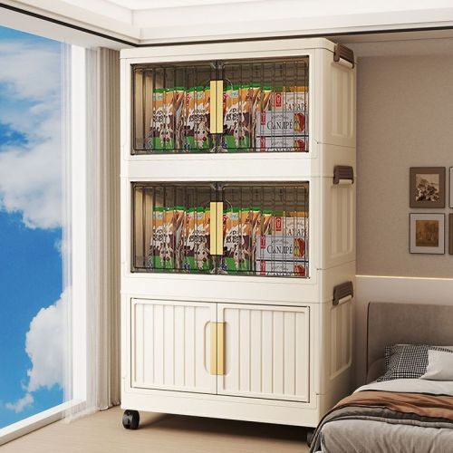 65 // 75 wide living room folding storage cabinet baby wardrobe multi-layer toy snack locker plastic locker