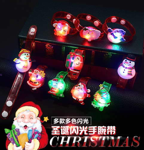 christmas luminous bracelet children‘s gift hot sale children flash watch cartoon bracelet kindergarten toys wholesale