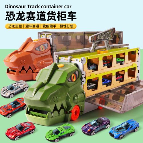 deformation catapult rail car folding storage large truck parking lot children dinosaur track racing toy cross-border