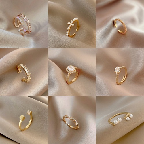 [real gold plating] korean graceful online influencer metal opening personality retro hipster index finger cold wind ring female