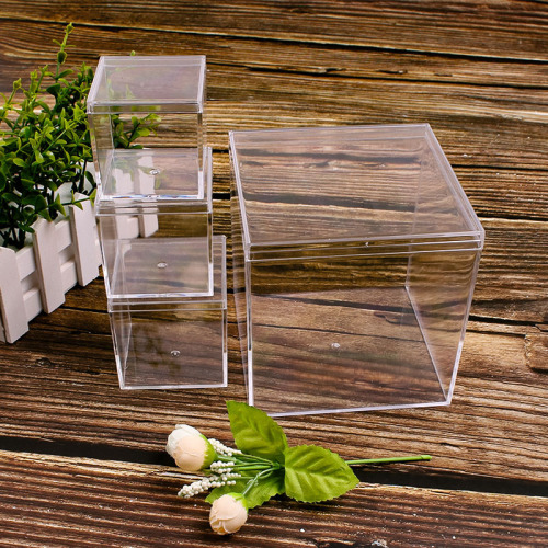 square transparent box ps hard plastic food packaging feeding douyu box crystal mud blind wedding candy box
