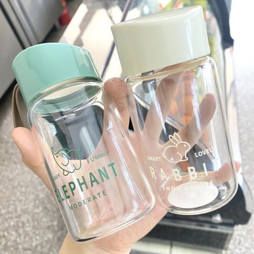 korean style simple home student glass cup wholesale cartoon borosilicate tumbler small gift for free wholesale