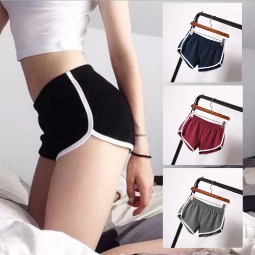 breathable workout shorts women‘s summer home casual shorts solid color fashion yoga beach pants candy color hot pants shorts