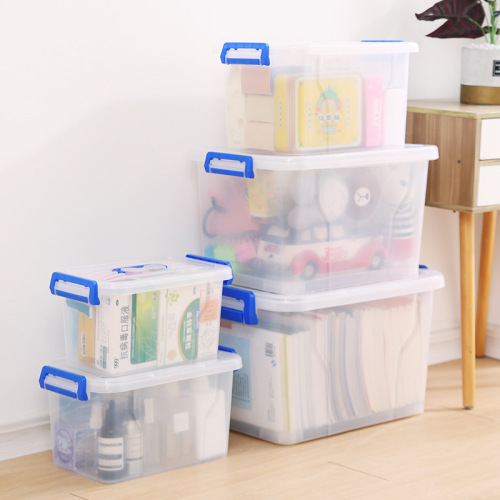 thickened transparent plastic storage box household large small size car collect clothes book toy snack finishing box storage box