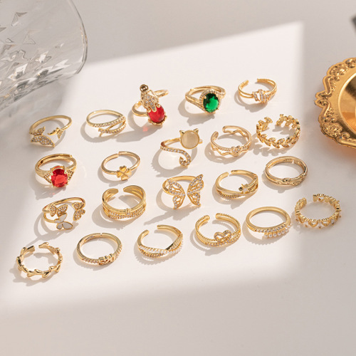 小红书同款铜镶锆石蝴蝶戒指女时尚轻奢珍珠指环网红气质爆款手饰