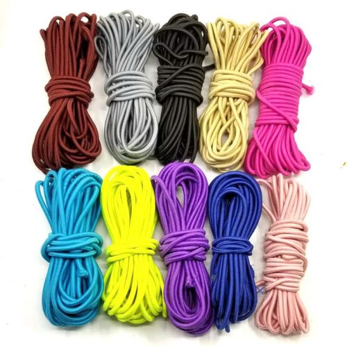 高弹力松紧弹力绳弹簧扣细圆松紧绳橡皮筋黑色松紧带粗橡筋绳3mm