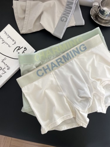 撞色~莫代尔男士内裤字母简约舒适三角裤U型囊透气太空裤平角裤