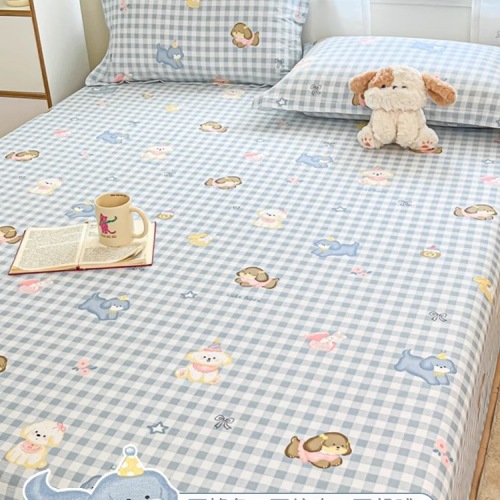 2025 new ins style bed sheet one-piece pure cotton 100 pure cotton single minimalist quilt sheet four seasons universal bedding