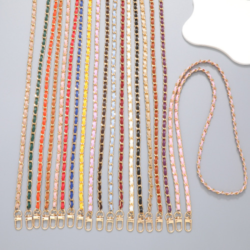 hot sale bag strap crossbody leather perforating chain summer purse accessories diy shoulder strap mobile phone lanyard classic style mobile phone charm