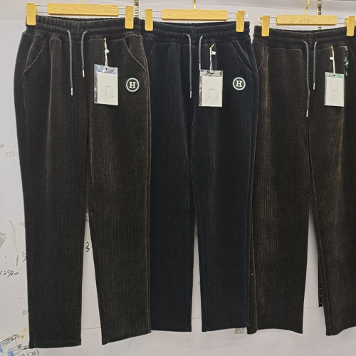 雪尼尔休闲裤女卫裤2023春秋款妈妈裤宽松显瘦灯芯绒直筒裤长裤