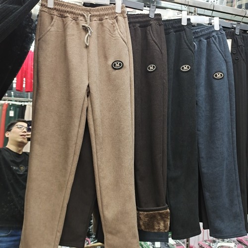 冬季新款长裤女装2023中年妈妈装宽松休闲加绒加厚高腰百搭哈伦裤