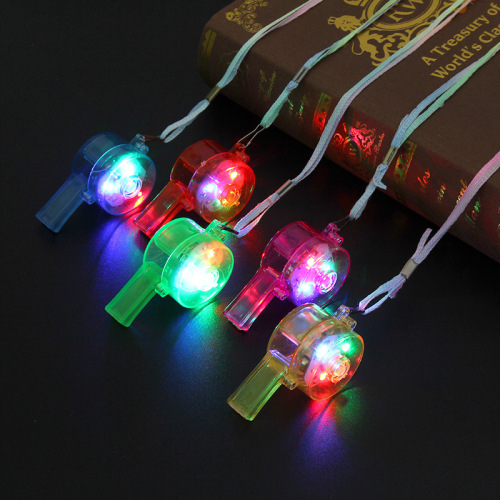 children‘s toys round light-emitting whistle cheer flash whistle bar party supplies light-emitting toys wholesale