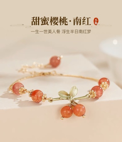 early spring sweet cherry bracelet female special-interest design sweet temperament high sense girlfriends hot lily