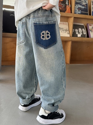 童装男童牛仔裤春秋款新款中大童春季潮酷帅气长裤儿童裤子春