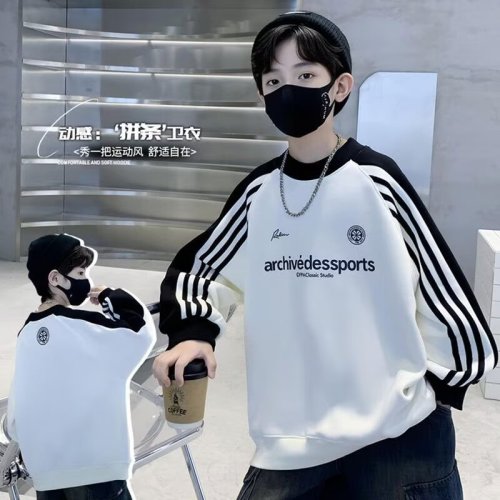 男童卫衣春秋款新款男孩中大儿童秋装炸街痞帅长袖打底衫上衣