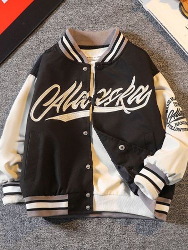 男童秋冬装棒球服外套夹棉新款中大童洋气夹克儿童春秋装上衣