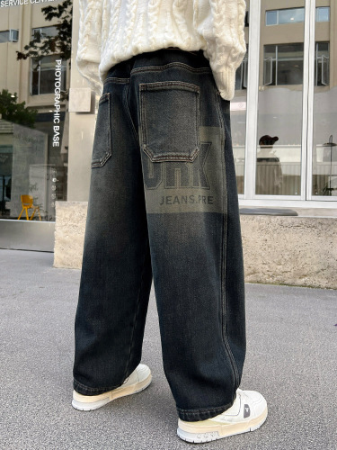 儿童装男童加绒裤子秋冬新款直筒痞帅男孩冬季加厚牛仔裤品质