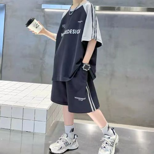 男童套装夏装新款夏季儿童衣服潮酷帅中大童时髦男孩运动夏款