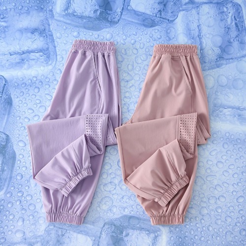 女童裤子春夏2025新款运动裤儿童防蚊休闲裤中大童夏季速干长裤薄