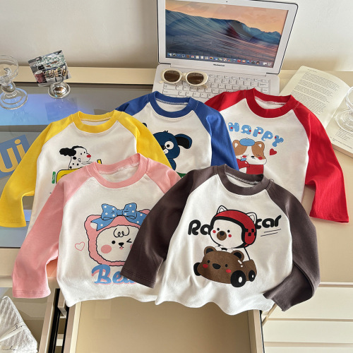 儿童长袖t恤秋冬季打底衫纯棉婴儿新款男童上衣女童宝宝衣服童装