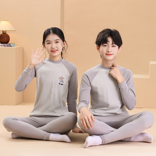 秋衣秋裤男童纯棉内衣套装青少年大童衬衣衣服衬裤打底棉毛衫