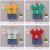New summer cotton lapel cartoon short-sleeved T-shirt set wholesale four sizes 90-120 in stock
