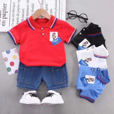 Children's Clothing Wholesale Factory Direct Sales Summer Pure Cotton Lapel Polo Shirt Short Sleeve Bag Collar Fashion Short Oversleeves Wholesale