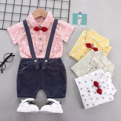 Children's Clothing Wholesale Factory Direct Sales Summer Pure Cotton Strap Shirt Short Sleeve Bag Collar Fashion Short Oversleeves Wholesale